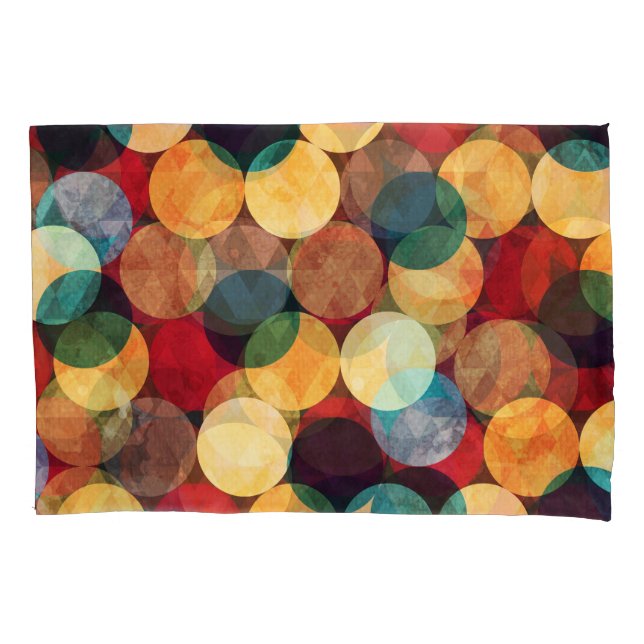 Retro circles, grunge texture seamless pattern. pillowcase (Front)