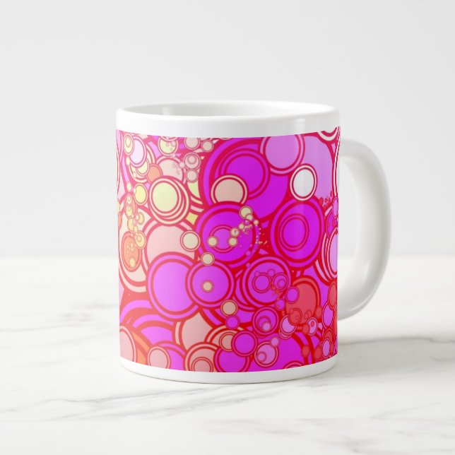 Retro Circles Large Coffee Mug (Front Right)