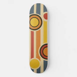 Retro Circles & Lines Skateboard