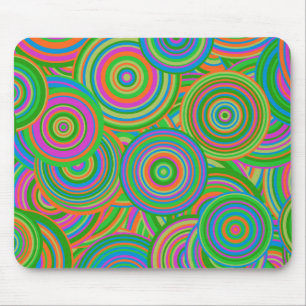 retro circles mouse mat
