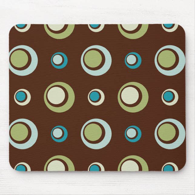 Retro Circles Mouse Mat (Front)