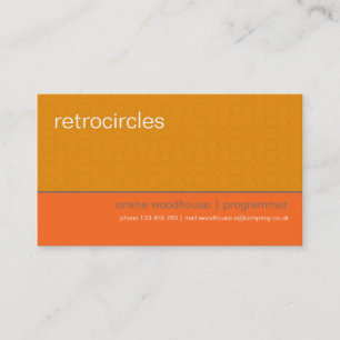 Retro Circles Orange & Tan Business Card