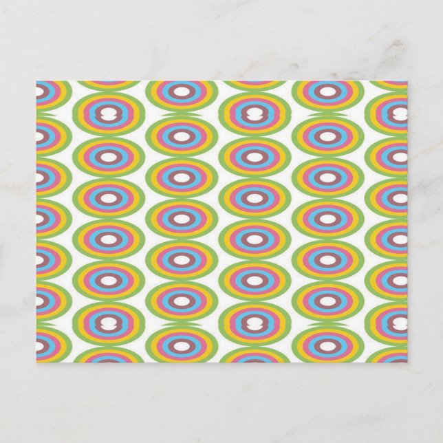 Retro circles pattern postcard (Front)