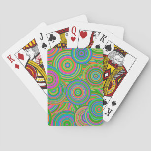 retro circles playing cards