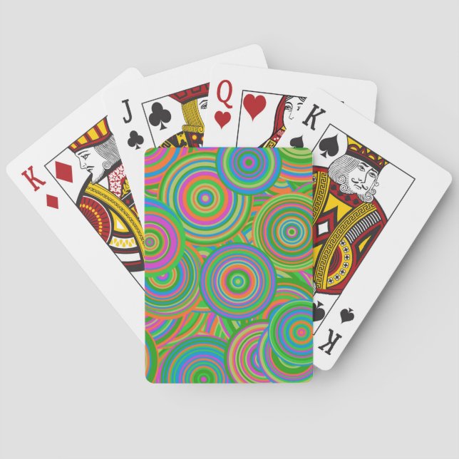 retro circles playing cards (Back)