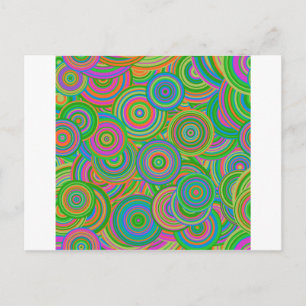 retro circles postcard