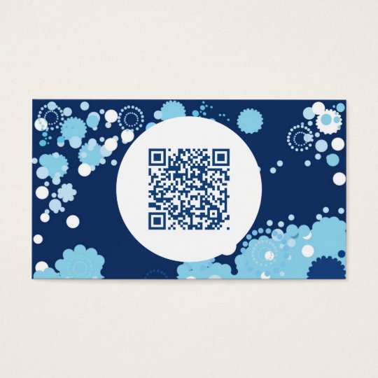 retro circles QR code Business Card