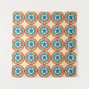 Retro Circles Stars: Seamless Texture. Tapestry