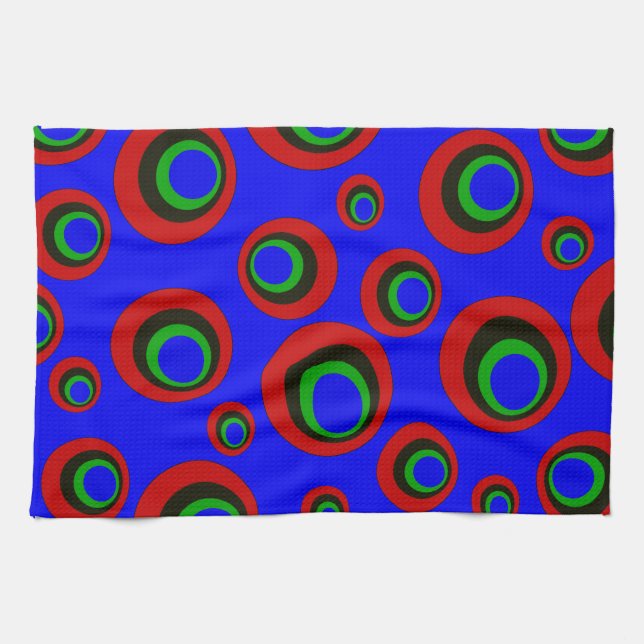 Retro Circles Tea Towel (Horizontal)