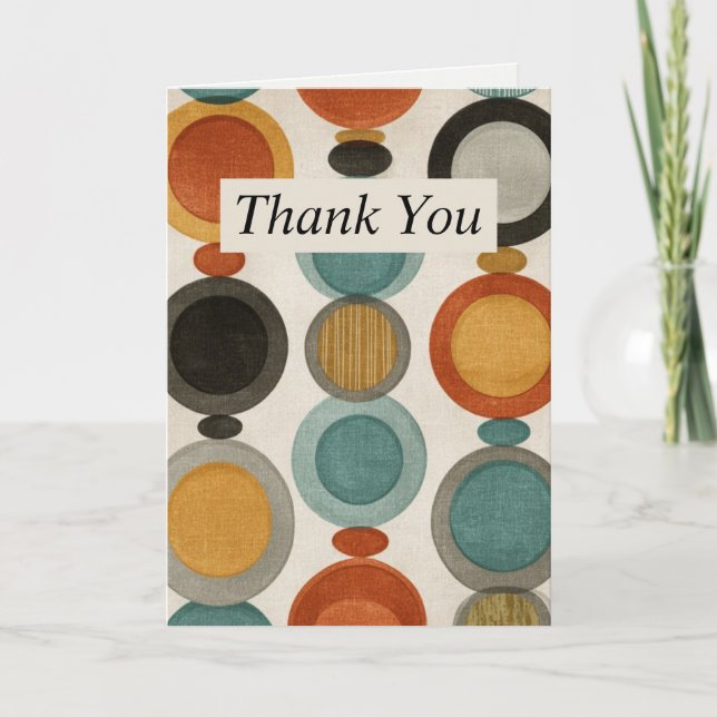 Retro Circles Thank You Card (Front)
