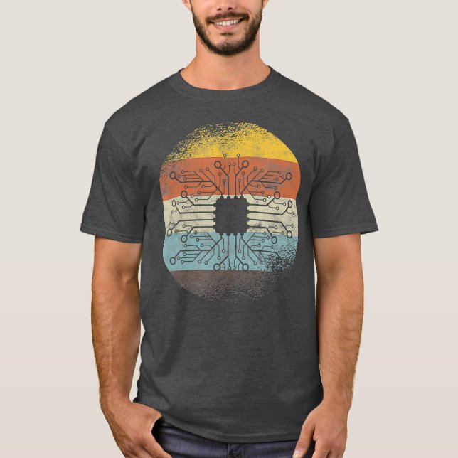 Retro Circuit Board Electronic Engineer Gift T-Shirt (Front)