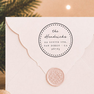 Retro Circular Frame Family Name Return Address Self-inking Stamp