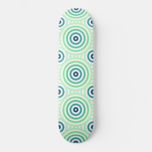 Retro Circular Geometric Pattern Skateboard