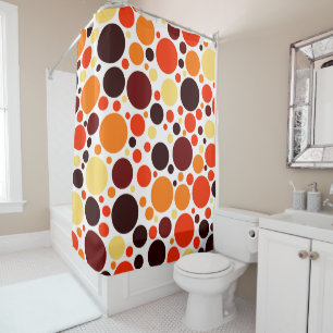 Retro circular pattern shower curtain