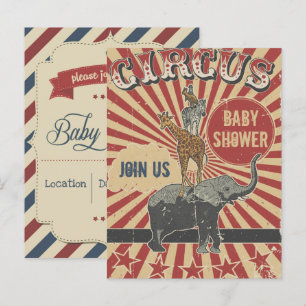 Retro Circus Baby Shower Invitation