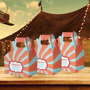Retro Circus Carnival Birthday Party Favour Box
