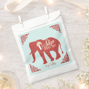 Retro Circus Elephant Popcorn Birthday Party   Favour Bags
