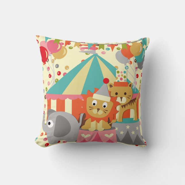 Retro Circus  MOJO Pillow (Front)