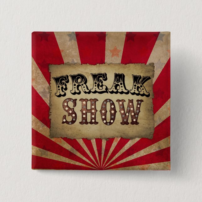 Retro Circus Poster Freak Show 15 Cm Square Badge (Front)