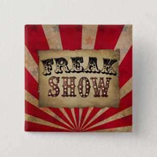 Retro Circus Poster Freak Show 15 Cm Square Badge