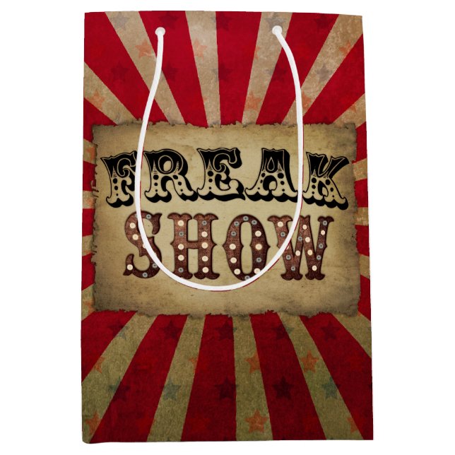 Retro Circus Poster Freak Show  Medium Gift Bag (Front)