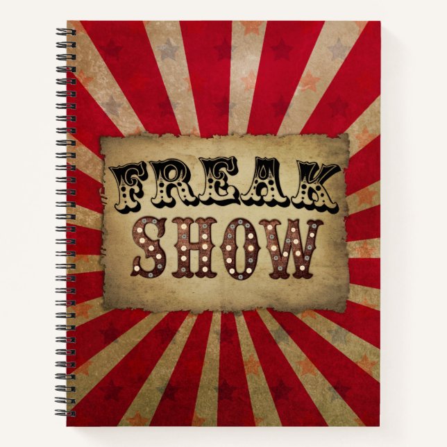 Retro Circus Poster Freak Show Notebook (Front)