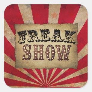 Retro Circus Poster Freak Show  Square Sticker