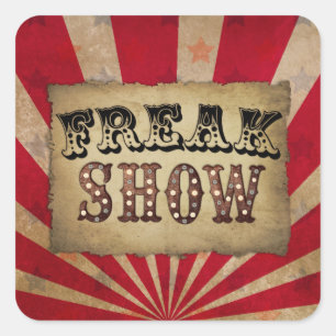Retro Circus Poster Freak Show  Square Sticker