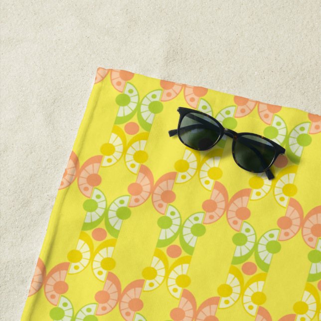Retro Citrus Beach Towel (In Situ)