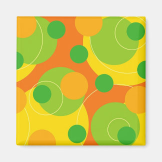 Retro Citrus Dots Funky Groovy Gift Magnet