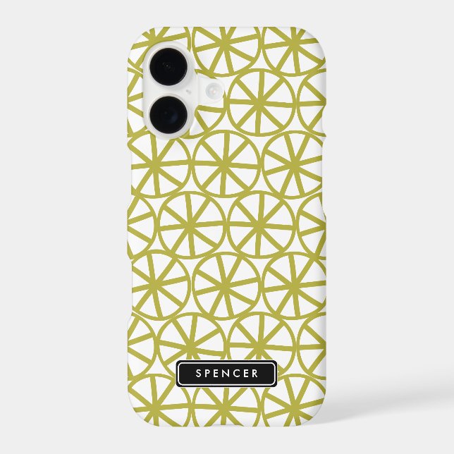 Retro Citrus Pattern Personalised iPhone 7 Case (Back)