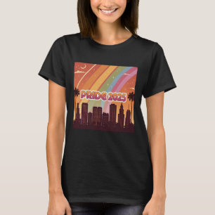 Retro City Skyline Pride 2025 Rainbow Women's T-Shirt