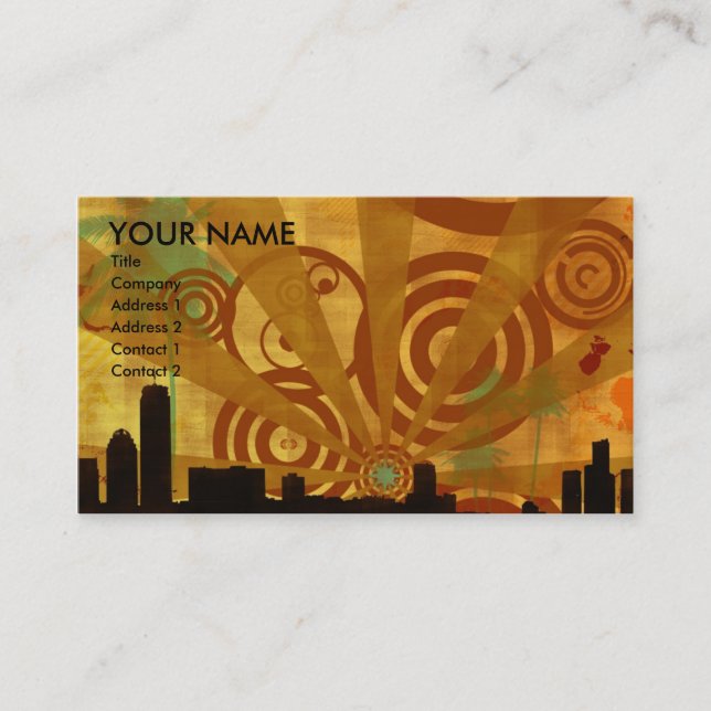 retro cityscape business card (Front)