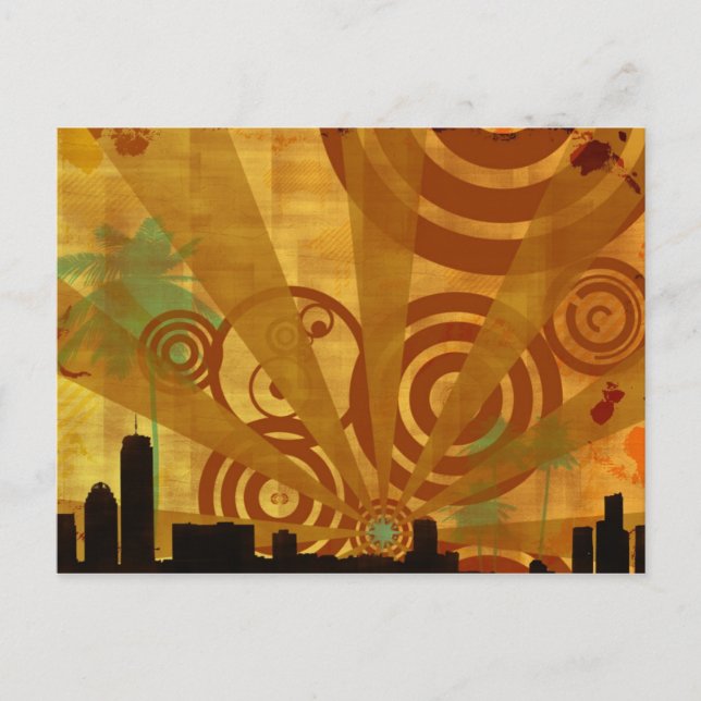 retro cityscape postcard (Front)