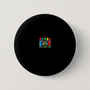 Retro Ck To School Kindergarten Ready To Level Up 6 Cm Round Badge