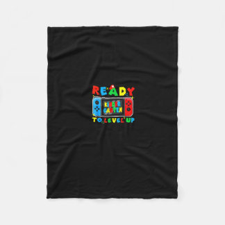Retro Ck To School Kindergarten Ready To Level Up  Fleece Blanket