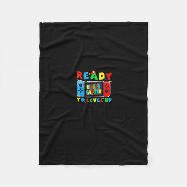 Retro Ck To School Kindergarten Ready To Level Up  Fleece Blanket (Front)