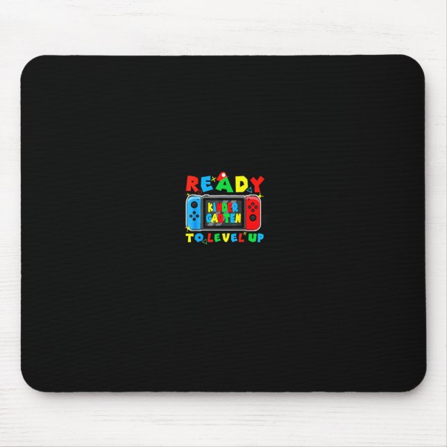 Retro Ck To School Kindergarten Ready To Level Up  Mouse Mat (Front)