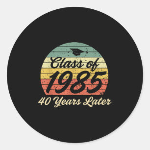 Retro Cl Of 1985 Reunion 40 Years Later Alumni Clm Classic Round Sticker