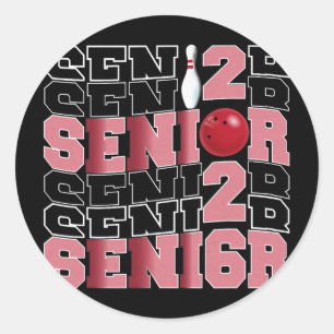 Retro Cl Of 2026 Senior Bowling Senior Night 2026  Classic Round Sticker