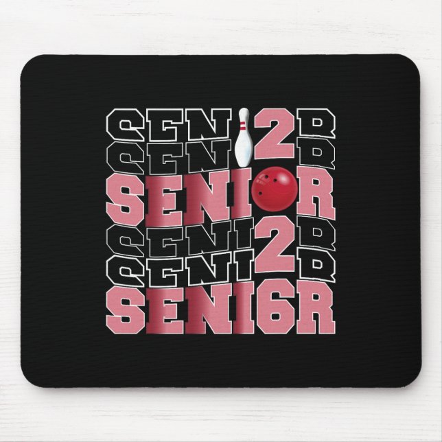 Retro Cl Of 2026 Senior Bowling Senior Night 2026  Mouse Mat (Front)