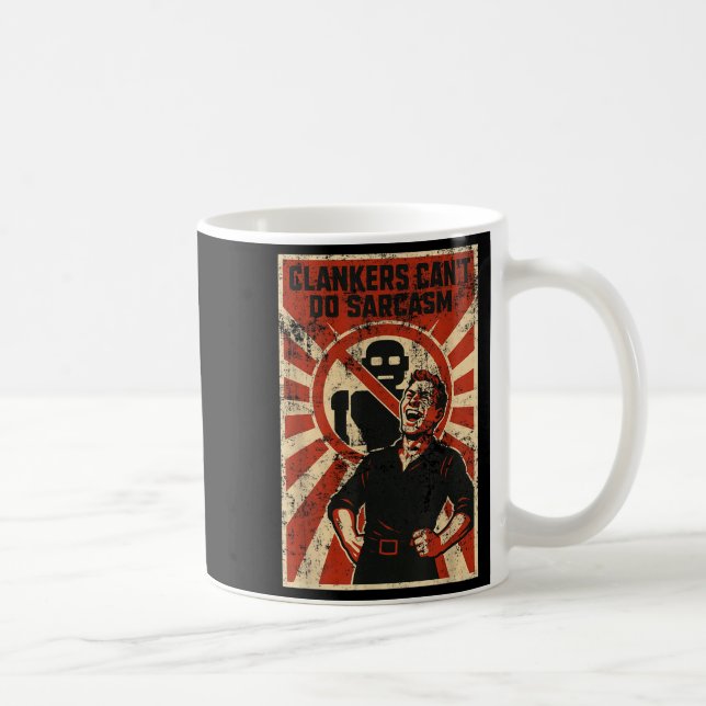 Retro Clanker Can't Do Sarcasm Funny Robot Ster  Coffee Mug (Right)