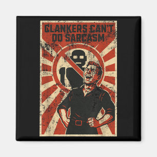 Retro Clanker Can't Do Sarcasm Funny Robot Ster Magnet
