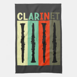 Retro Clarinet Tea Towel