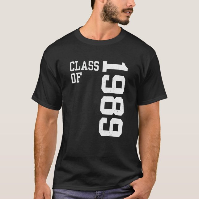 Retro Class of 1989 Senior High School Reunion Vin T-Shirt (Front)