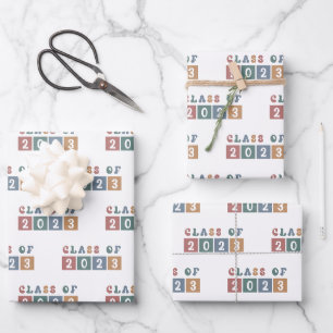 Retro Class of 2023 Graduation Wrapping Paper Sheet