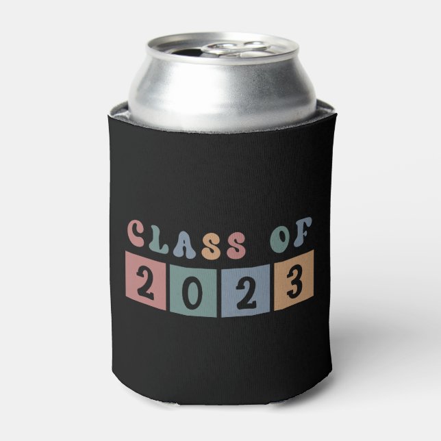 Retro Class of 2023 School College graduation Gift Can Cooler (Can Front)
