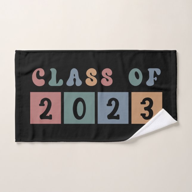 Retro Class of 2023 School College graduation Gift Hand Towel (Hand Towel)