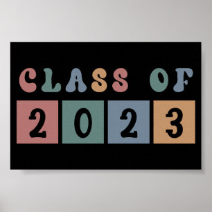 Retro Class of 2023 School College graduation Gift Poster
