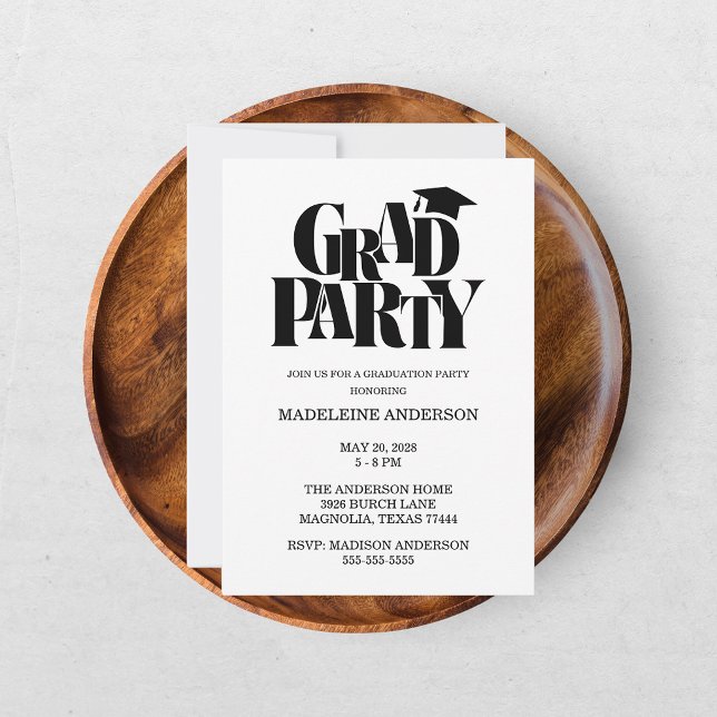 Retro Class of Congrats Graduation Photo Invitation (Creator Uploaded)